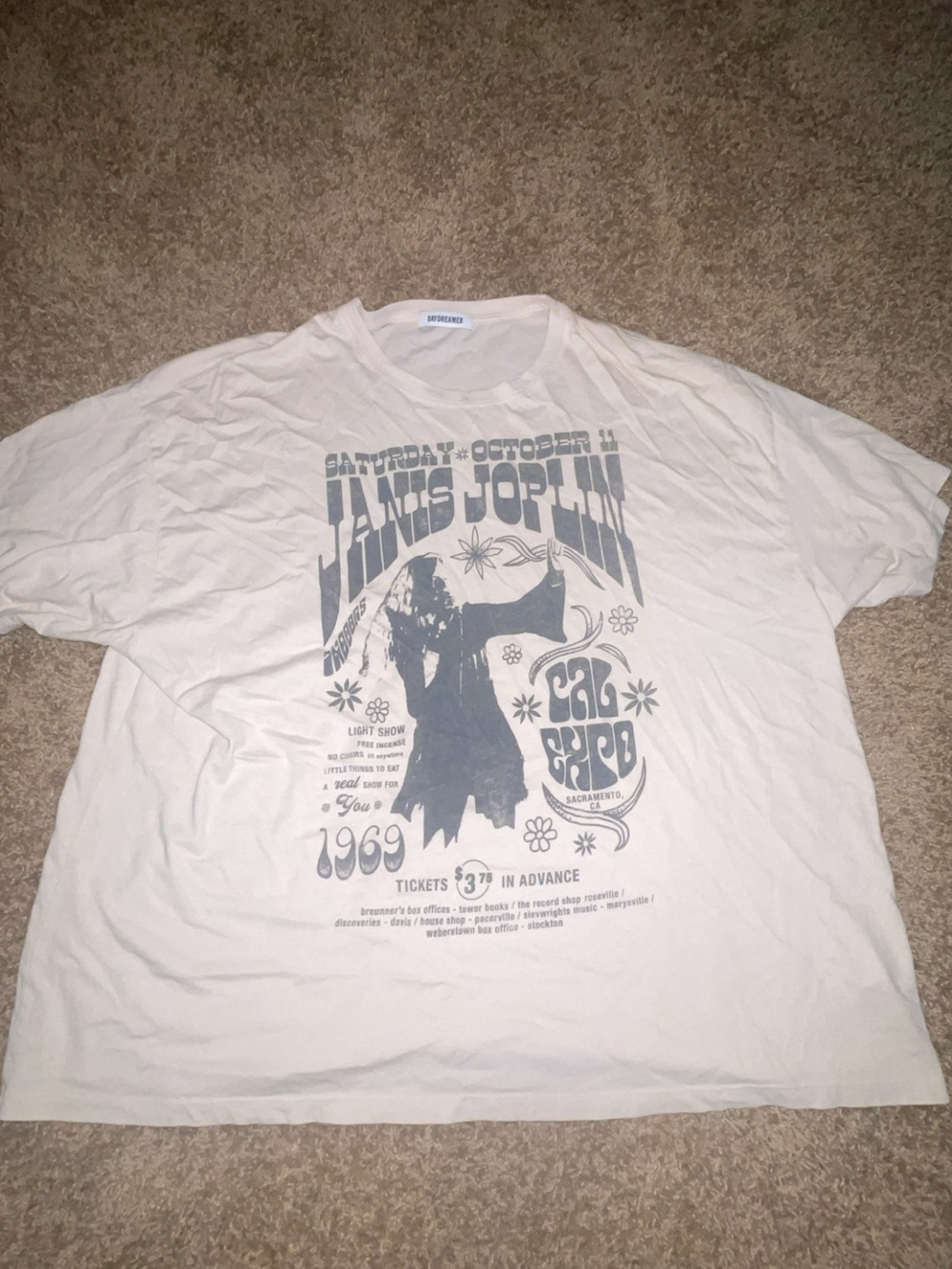 OVERSIZED Daydreamer White Janis Joplin Graphic Tee